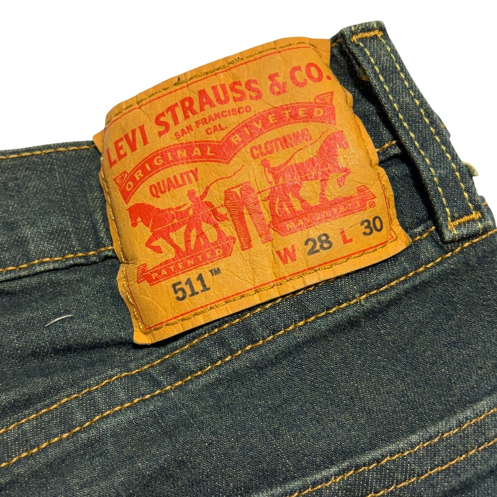 Levis 511 Slim Fit Mens Jeans Dark Indigo Blue 28x30‎ Denim